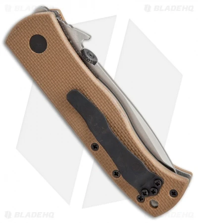 Emerson CQC-7V SF Tanto Knife W/ Wave & Tan G-10 Handle (3.3" Stonewash Plain) 4 Emerson CQC-7V SF Tanto Knife W/ Wave & Tan G-10 Handle (3.3" Stonewash Plain) - Image 2