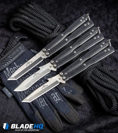 Emerson CQC-7 Flipper Balisong Butterfly Knife Black G-10 (3.8" Stonewash) 7 Emerson CQC-7 Flipper Balisong Butterfly Knife Black G-10 (3.8" Stonewash) - Image 5