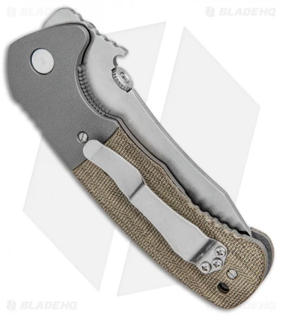 Emerson Custom Rendevous Liner Lock Knife OD Green Micarta (3.625" Satin) 5 Emerson Custom Rendevous Liner Lock Knife OD Green Micarta (3.625" Satin) - Image 3