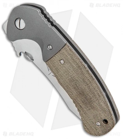 Emerson Custom Rendevous Liner Lock Knife OD Green Micarta (3.625" Satin) 4 Emerson Custom Rendevous Liner Lock Knife OD Green Micarta (3.625" Satin) - Image 2