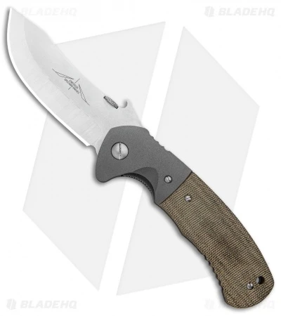 Emerson Custom Rendevous Liner Lock Knife OD Green Micarta (3.625" Satin) 3 Emerson Custom Rendevous Liner Lock Knife OD Green Micarta (3.625" Satin)