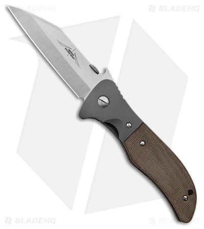 Emerson Custom Seax Liner Lock Knife OD Green Micarta (3.9" Satin) 3 Emerson Custom Seax Liner Lock Knife OD Green Micarta (3.9" Satin)