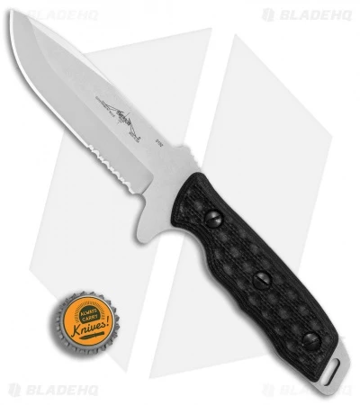 Emerson Government Mule Fixed Blade Knife Black G-10 (5" Stonewash Serr) 6 Emerson Government Mule Fixed Blade Knife Black G-10 (5" Stonewash Serr) - Image 4