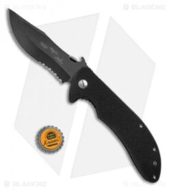 Emerson Iron Dragon Frame Lock Knife Black G-10 (3.75" Black Serr) BTS 8 Emerson Iron Dragon Frame Lock Knife Black G-10 (3.75" Black Serr) BTS -Blade HQ Emerson Iron Dragon Black G 10 Black Serr BTS BHQ 67703 jr bottlecap