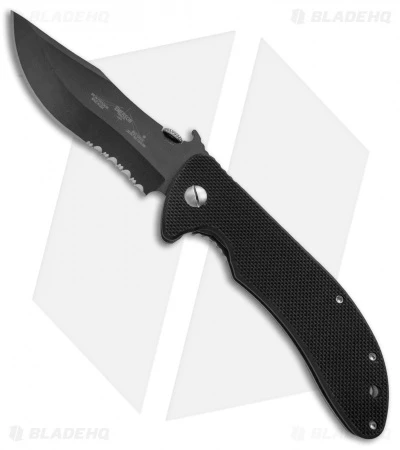 Emerson Iron Dragon Frame Lock Knife Black G-10 (3.75" Black Serr) BTS 2 Emerson Iron Dragon Frame Lock Knife Black G-10 (3.75" Black Serr) BTS