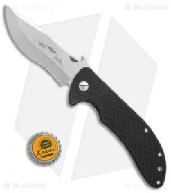 Emerson Iron Dragon Frame Lock Knife Black G-10 (3.75" Stonewash Serr) SFS -Blade HQ Emerson Iron Dragon black G10 sw serr SFS BHQ 67702 er size