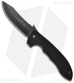 Emerson Super CQC-8 BT Bowie Folding Knife W/ Wave (4.3" Black Plain)