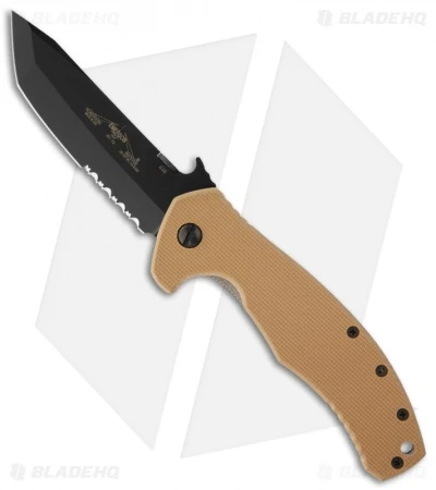 Emerson Roadhouse BTS Desert Tan G-10 Folding Knife (3.8" Black Serr) 3 Emerson Roadhouse BTS Desert Tan G-10 Folding Knife (3.8" Black Serr)