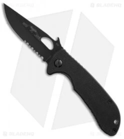 Emerson Endeavor BTS Wave Knife Black G-10 (3.4" Black Serr) USA
