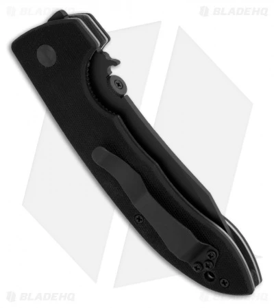 Emerson CQC-8 BT Bowie Folding Knife W/ Wave (3.9" Black Plain) 4 Emerson CQC-8 BT Bowie Folding Knife W/ Wave (3.9" Black Plain) - Image 2