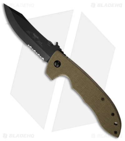 Emerson CQC-8 BTS Jungle Green Bowie Knife W/ Wave (3.9" Black Serr) 3 Emerson CQC-8 BTS Jungle Green Bowie Knife W/ Wave (3.9" Black Serr)