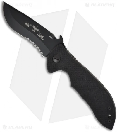Emerson Mini Commander BTS Knife W/ Wave (3.4" Black Serr) 3 Emerson Mini Commander BTS Knife W/ Wave (3.4" Black Serr)