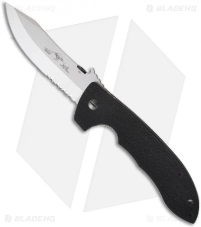 Emerson Super CQC-8 SFS Bowie Folding Knife W/ Wave (4.3" Stonewash Serr) 3 Emerson Super CQC-8 SFS Bowie Folding Knife W/ Wave (4.3" Stonewash Serr)