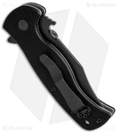 Emerson Rangemaster Sheepdog Spear Point Flipper Knife (3.5" Black Serr) 5 Emerson Rangemaster Sheepdog Spear Point Flipper Knife (3.5" Black Serr) - Image 3