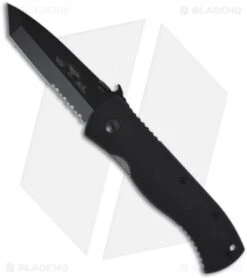 Emerson Super CQC-7 BTS Tanto Knife W/ Wave (3.78" Black Serr) CQC7BTS